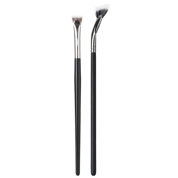 2PCS Mascara Fan Brush, INENK Lash Wand Brush Fan for Natural Lifted Effects and Enhance Lower Lashes, Synthetic Fibre Smooth Application No Smearing Clumping, Easy to Use Mascara on Lash Line