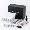 EZTAT2 100 Pcs Revolution Tattoo Cartridge Needles Assorted 3RL 5RL 7RL 5RS 7RS 7M1 9M1 11M1 9CM 15CM with 2 Aluminum Grips Mixed Tattoo Needles for Rotary Pen Machine Supply
