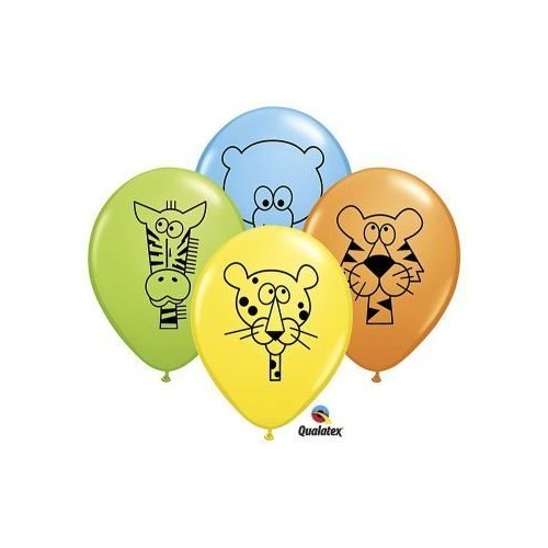 Qualatex Jungle Animals Latex Balloons 11-Inch 25 Per Pack