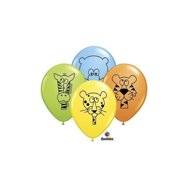 Qualatex Jungle Animals Latex Balloons 11-Inch 25 Per Pack