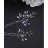 JWICOS Lavender Bridal Wedding Hair Pins Crystal Beads Hair Accessories for Brides and Bridesmaid Pack of 2