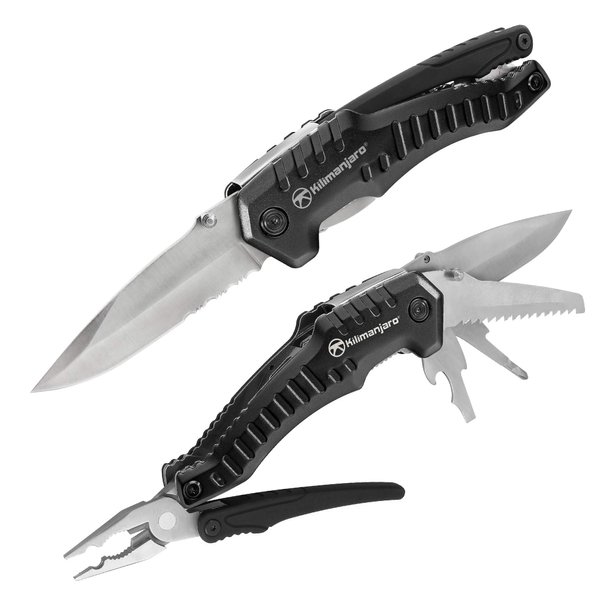 Kilimanjaro Multi-Tool, Full-Size Pliers, Blade Cuts Wood, Hose, Rope, Screwdriver, Wire Cutter, 8-1/2 Inches, Magnus Multifunction - 910056 , Black