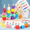 ZRCCOX Montessori Toys for 2, 3, 4 Year Old, Toddler Toys for 2-4 Year Old Girls Boys, Stacking Toys for Toddlers 1-3, Wooden Blocks for Toddlers 1-3
