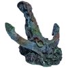 Supa Anchor On Rock Aquarium/Fish Tank Ornament | Realistic Detail | Approx. 15cm(L) x 13cm(W) x 9.5cm(H)