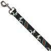 Dog Leash Mud Flap Girls Stripes Gray Turquoise Orange 4 Feet Long 0.5 Inch Wide