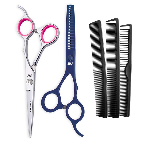 JW Shears & Thinner Combo R Series - Barber & Hair Cutting Scissors