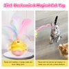 MAILCAT Cat Toys Monster, 2in1 Automatic Interactive Cat Toy for Indoor Cats Kitten Exercise, Real Feathers, Silicone Tail, LED Lighting, Mice Squeak Chirping, Type-C Rechargeable - YP
