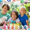 Sratte 10 oz Dog Paw Cups with Straw and Lid Dog Themed Birthday Party Supplies, Cute Print Plastic Puppy Drinking Cup Bulk for Kids Birthday Dog Theme Party Favors Decoration(12 Pcs)