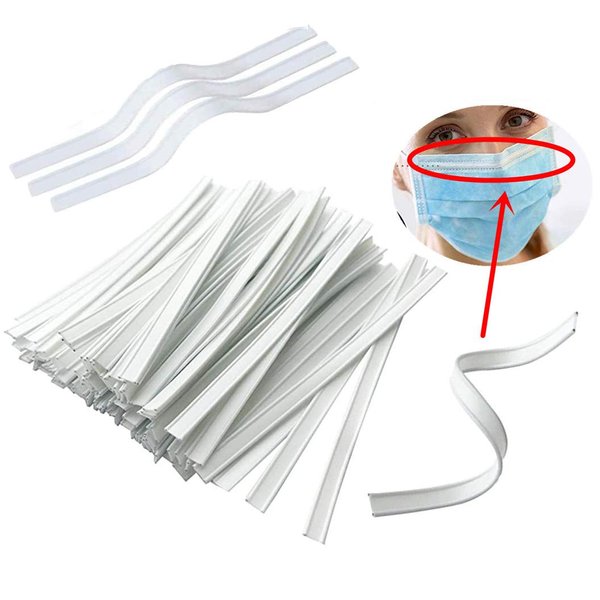 Plastic Strips Nose Wire,Double Wire Nose Bridge for Mask,8CM Flat Nose Clips Nose Bridge Bracket DIY Wire for Sewing Crafts (100)