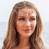 Aukmla Sequin Head Chain Gold 1920s Flapper Headpiece Cap Roaring 20s Halloween Festival Costume Hair Chains Headband for Women and Girls
