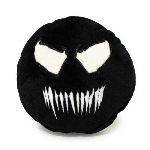 Buckle-Down Dog Toy Plush Venom Face Icon Black Grays White, 8" x 6", (DTPT-VNL)