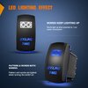 Nilight Cooling Fans Rocker Switch Led Light Bar Switch 5Pin Laser On Off SPST switches 20A/12V 10A/24V Switch Blue with Jumper Wires Set for Cars Trucks RVs,2 Years Warranty