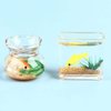 Multicolour Dollhouse Fish Tank, Dolls and Accessories Miniature Fish Bowl Dollhouse Accessories 1: 12 Miniature Glass Goldfish Tank Dollhouse Desktop Ornaments(Round)