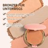 Shimmer Bronzer Powder, Highly Pigmented Highlighter Bronzer Contour Powder, Soft Texture, Natural Sun Kissed Finish, Lasts all day long, Lightweight, Breathable, Vegan Formula (#Sunkissed Bronzer)