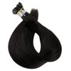 Full Shine Black Hair Extensions 16inch U Tip Hair Extensions Natural Black Keratin Hair Extensions Real Human Hair 1B Remy Hair Extensions Fusion Tip Hair Extensions 50g/Package for Party