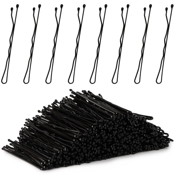 Tbestmax 800 Pcs Hair Bobby Pins, 2 Inch Black Hairpins with Box for Women Lady Girls Kids, Invisible Wave Hairgrip Barrette Hair Clip Bulk Hair Accessories