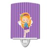 Caroline's Treasures BB9148CNL Ginger Haired Fairy #2 Ceramic Night Light Compact, UL-Certified, Ideal for Bedroom, Bathroom, Nursery, Hallway, Kitchen, 6x4x3, Multicolor
