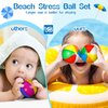Chitidr Mini Beach Stress Balls 2.5 Inch Relief Stress Ball Rainbow PU Foam Stress Balls Swimming Pool Game Toy Sports Ball Hawaiian Party Favors for Boy Girl School Carnival Summer Birthday(24 Pcs)