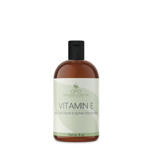 OPO Vitamin E Oil - 100% Pure Full Spectrum D-Alpha Tocopherol 75,000 IU, Derived from Wheat Germ, Soy-Free for Hair Skin Face Body Nails Cuticles Antioxidant (8 oz)