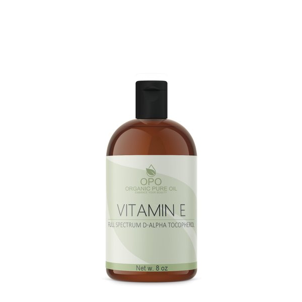 OPO Vitamin E Oil - 100% Pure Full Spectrum D-Alpha Tocopherol 75,000 IU, Derived from Wheat Germ, Soy-Free for Hair Skin Face Body Nails Cuticles Antioxidant (8 oz)