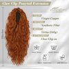 BARSDAR Copper Ponytail Extension - 18 Inch Claw Clip Ponytail Extensions for Women - Curly Wavy Multi Layered Synthetic Fake Clip in Pony Tails Hairpieces Daily Party - Ginger Copper
