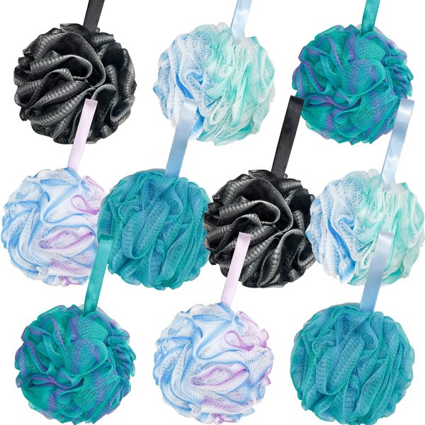 10 Pack Bath Sponge Shower Loofahs 40g,Mesh Pouf Bath Scrunchies Body Wash Puff,Body Scrubber Exfoliating Bath Sponge for Women and Men