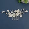 100% Handmade Soft Polymer Clay Flower Wedding Hair Combs Classical Crystal Pearl Wedding Hair Accessories Silver Bridal Hair Comb Jewelry
