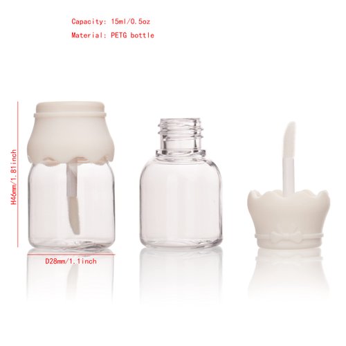 COSIDEA 10PCS Empty 15ml baby bottle lip gloss tubes White Cute Lipgloss Container Tube Packing castor oil container