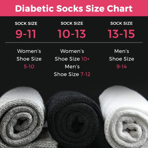 Diabetic Socks Womens Cotton 6-Pack Crew Black By DEBRA WEITZNER Crew/Black womens 9-11