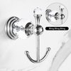 BATHSIR Crystal Robe Hook, Chrome Towel Hook for Bathroom Wall Mounted Silver Double Coat Hook
