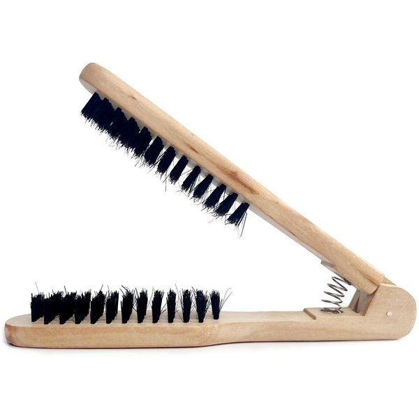 Professional Hair Straightening Comb, Double Brush Wooden Salon Hairdressing Anti-static Tool