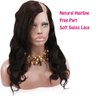 Voloria 10A Brazilian Human Hair U Part Lace Front Wig with Baby Hair Natural Black Color for Women 130% Density 20inch