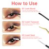 outopen DIY Lash Extension Kit Eyelash Extension Kit, 240pcs 8-14mm Mix Individual Lashes Cluster Kit with Lash Bond and Seal Glue, Lash Remover, Lash Applicator(30D+40D, 240Pcs)