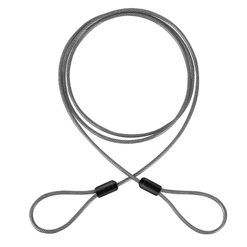 3mm (1/8 Inch) Security Steel Cable Luggage Lock Safety Cable with Loops 15FT Portable Locking Cable Vinyl Coated Steel Cable for Luggage, Bags and Small Items, Black (1 Pack)