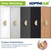KOPPALIVE 10-Pack Solid Brass Cabinet Knobs, Semicircle Gold Drawer Knobs, Hammered Dresser Drawer Pulls Handles, Modern Furniture Hardware for Kitchen, Length 1-7/8 Inch