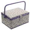 Medium Sewing Basket with Accessories, Sewing Storage Box with Supplies DIY Sewing Kits Christmas Gift for Beginner, Professional (purple)