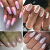 6 Grids Chrome Nail Powder Metallic Mirror Effect Pigment Aurora Nail Glitter Holographic Iridescent Dipping Rub Powder Manicure Design Pearl Shell Gel Polish Dust Sparkly Nail Charms