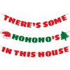 THERE'S SOME HOHOHO'S IN THIS HOUSE Glitter Funny Christmas Banner Funky Holiday Decorations for Party Home Office Fireplace Mantel Birthday Naughty Xmas Sign, Red & Green