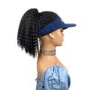 VAVANGA Hat Wig for Black Women - Black Hair with Hat Ponytail Wig Hat Navy Blue Baseball Cap Attached Hair Afro Kinky Yaki Hair Extensions Hat Wigs for Women(Navy Blue, LD0315)