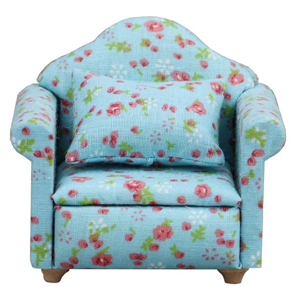 Mllxon Miniature Dollhouse Couch with Pillow, 1 12 Scale Dollhouse Furniture and Accessories,Dollhouse Living Room Funiture