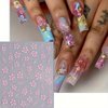 8PCS Hibiscus Flower Nail Art Stickers Summer Flowers Nail Decals Hot Pink Yellow White Pink 3D Self-Adhesive Hawaiian Hibiscus Flower Nail Art Designs Supplies for Women Girls Nail Art Decorations