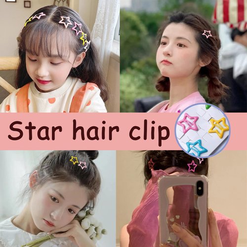 Star Hair Clips Exquisite Delicate colorful Hair Pins Accessories Metal Crystal Snake Hair Clips Set for Holiday Party Costume Accessories for Girls Women (10 Pair #B)