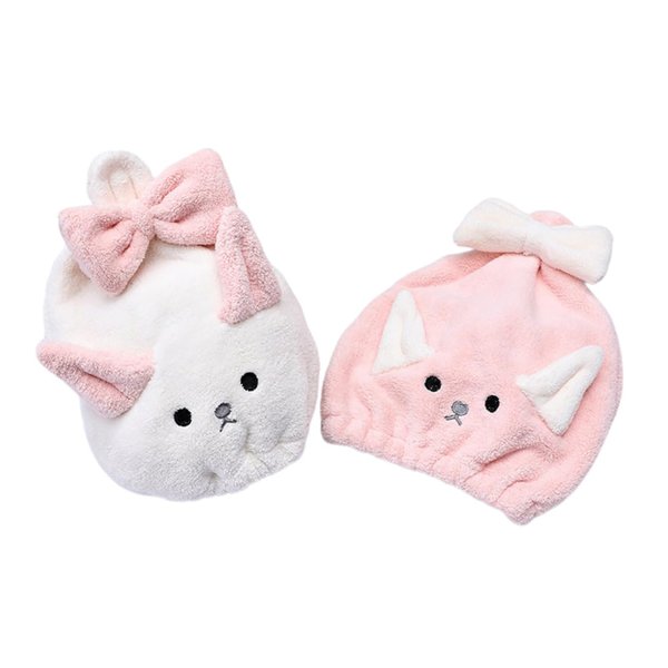 FRCOLOR 2PCS Headgear Quick Drying Towel aldult Bath Head Quick Dry Hair Towel Absorb Water Scarf Microfiber washcloth Skull Contract Towel hat Shower Cap Bow-Knot Cartoon