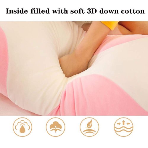 shangman Lovely Plush Cat Doll Cute Cartoon Soft Stuffed Kitten Long Throw Sleeping Pillow Doll Toy Gift for Kids Girlfriend Multiple Size (Pink,50cm/19.6in)