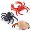 Realistic 6 PCS Ocean Sea Marine Animal Model Figures Crab Hermit Crab Family Party Favors Supplies Cake Toppers Set Toys for Boys Girls Kids