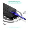 Power Strip Surge Protector 10Ft - Wall Mount, Flat Plug, Long Extension Cord with Multiple Outlets, 9 Wide Spaced Outlets and 3 Side Design, Overload Protection for Home Office Dorm Black