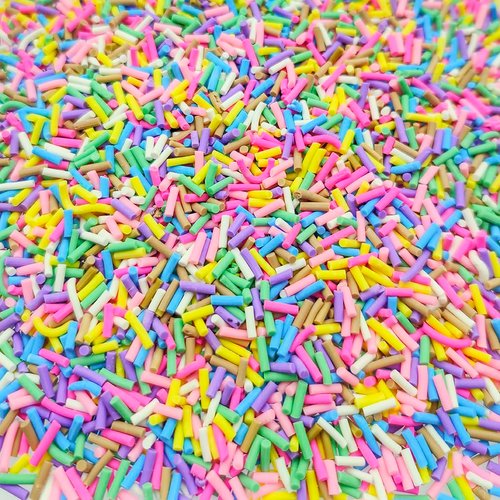 Mulutoo 100g Resin Fake Sprinkles Fake Candy Sprinkles Clay Sprinkles Polymer Sprinkles Polymer Clay Slices for Nail Art DIY Phone Case Crafts (Mixed color-A-15)