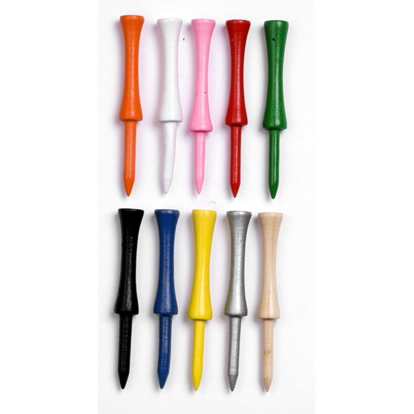 Golf Tees Etc 3 1/4" Step Down Wood Golf Tees/Step Up/Castle/Pack of 100 (Assorted)
