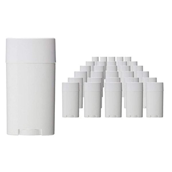 5ML White Empty Plastic Oval Lip Balm Tubes Deodorant Containers Lipstick Tube Bottle For Homemade Crayon (12PCS)
