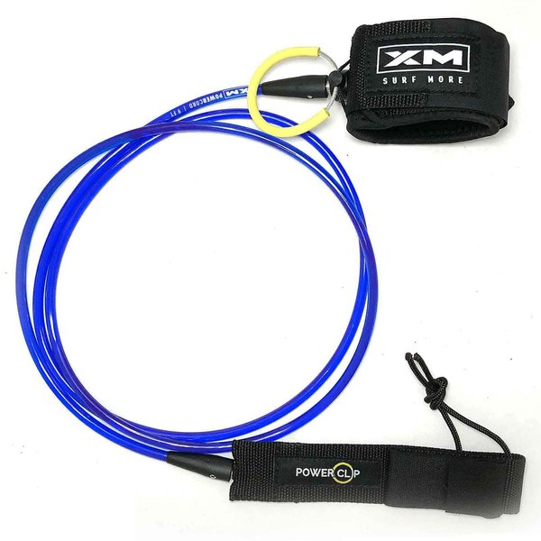 XM SURF MORE Regular 6ft Surfboard Leash with Power Clip Quick Release Upgrade, Cord Thickness (.270in), Key Pocket, Unbreakable Swivels, Detachable Railsaver, Made in USA